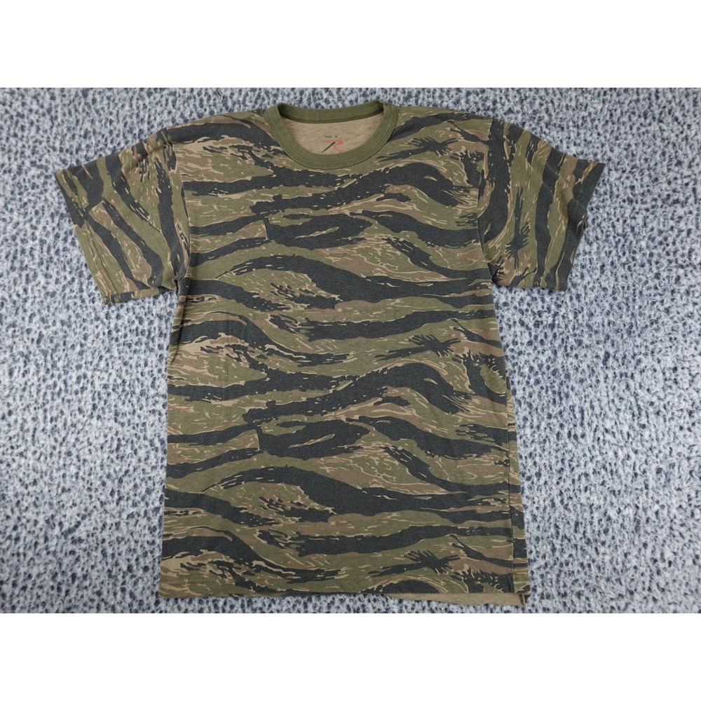 Rothco T-Shirt Mens Medium Green Tiger Stripe‎ Camo Good Tactical Short Sleeve